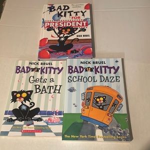 3 Bad Kitty Books 1 hard cover 2 soft